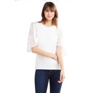 Elie Tahari Crewneck Butterfly Sleeve Blouse